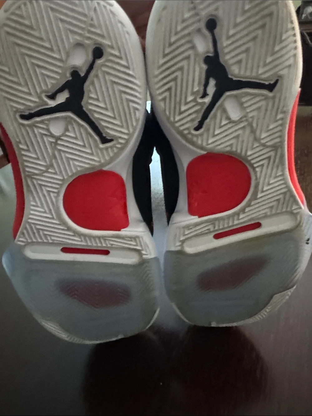 Jordan mens Black and Red High-Top Sneakers
